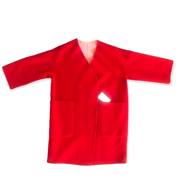 SOLD* Reversible wool Fall Winter coat Seed Heritage red/pink women's size S - Picture 2 of 7
